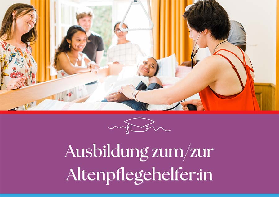 Flyer, Ausbildung zum/zur Altenpflegehelfer:in